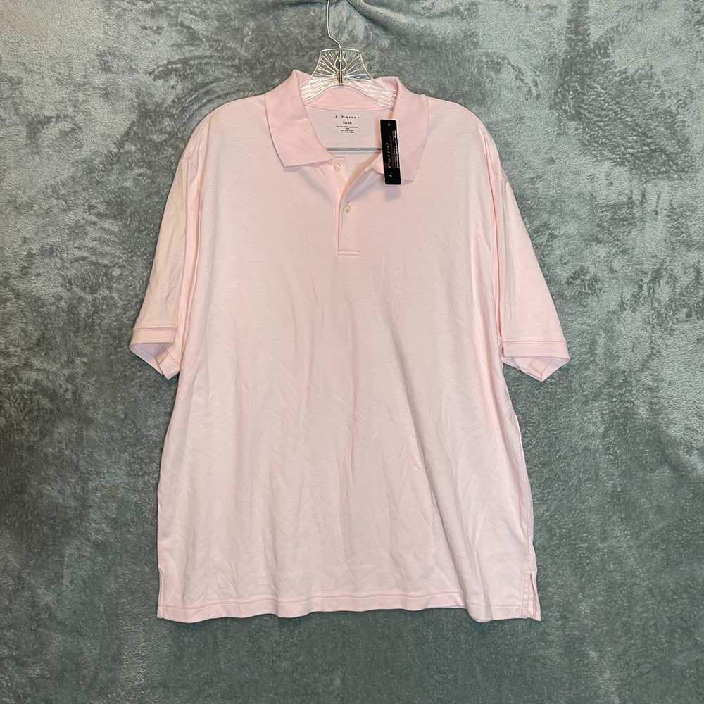 J Ferrar Men Size XL Adult Pima Cotton Polo Lightweight Summer Solid Pink NWT